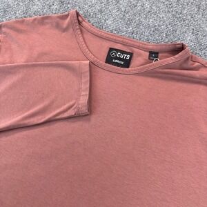 Cuts Pyca Pro Elongated Long Sleeve Tee Crew Neck Hem Stretch Shirt Men's L Red